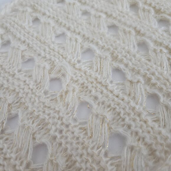 Apt 9 Ivory/Gold Shimmer Winter Hat with Bow and Scarf Set - Picture 5 of 11